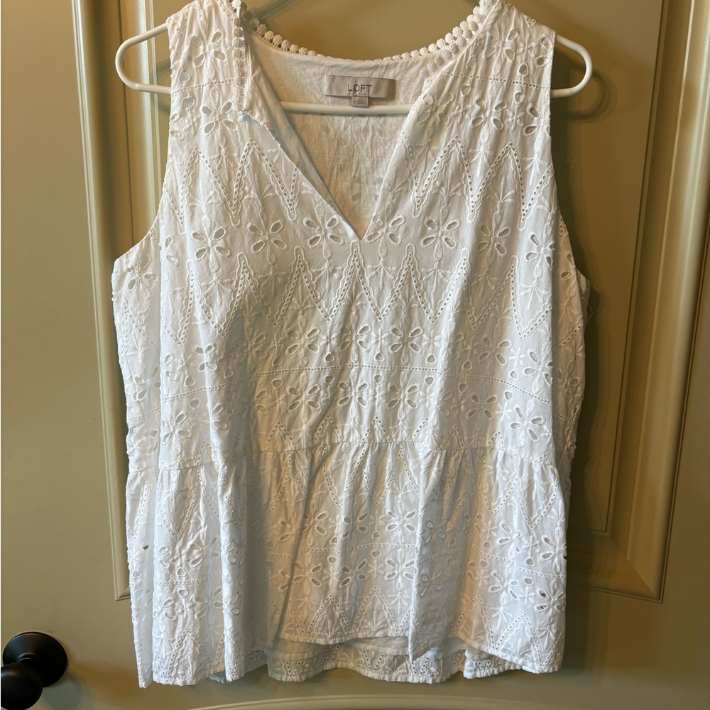 Loft eyelet sleeveless blouse